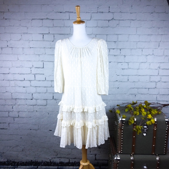 Rebecca Taylor Dresses & Skirts - Rebecca Taylor Michelle Embroidered Dress Cream 8
